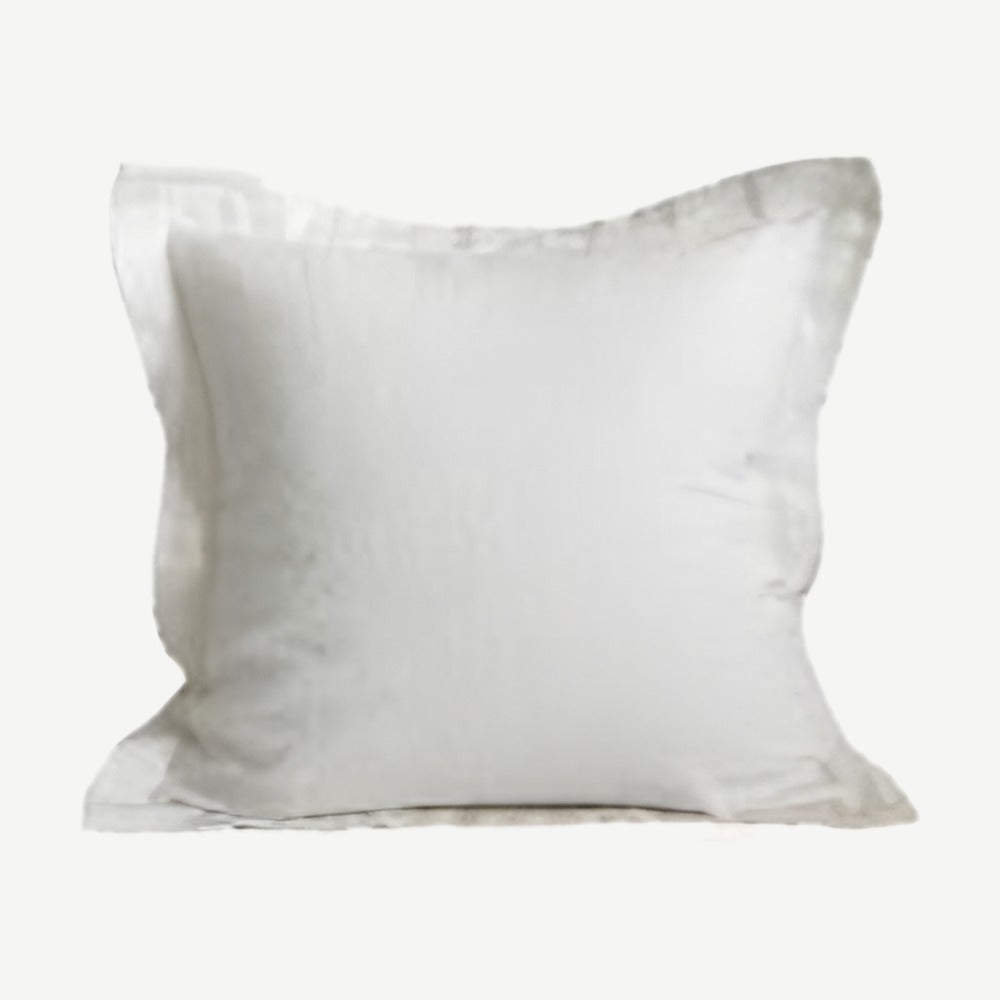 Flanged Linen Cushion Covers in White