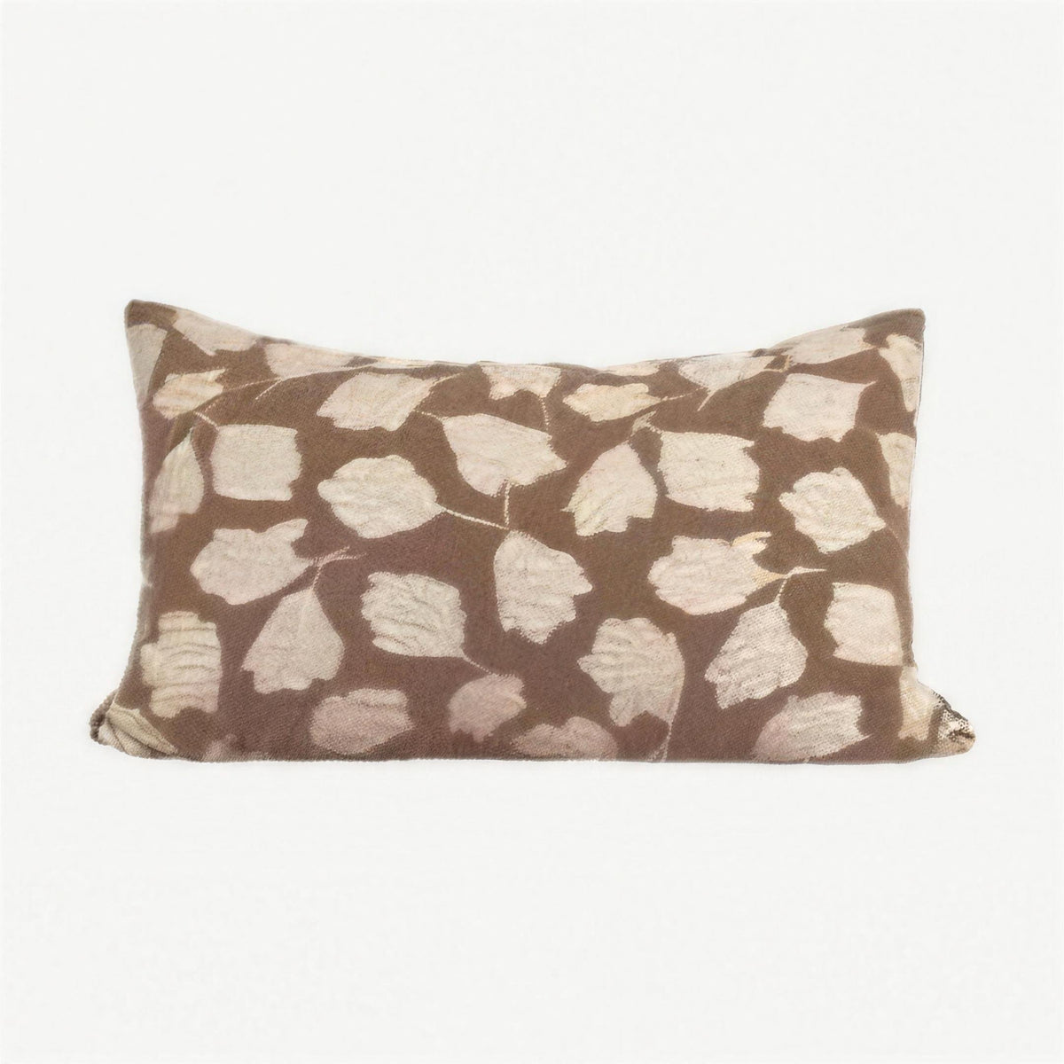 Brown & Ivory Leaf Jacquard Cushion Covers