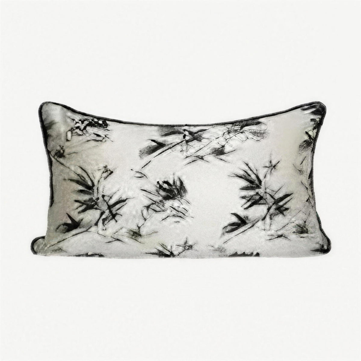 Bamboo Leaf Jacquard Cushion Covers in Ivory