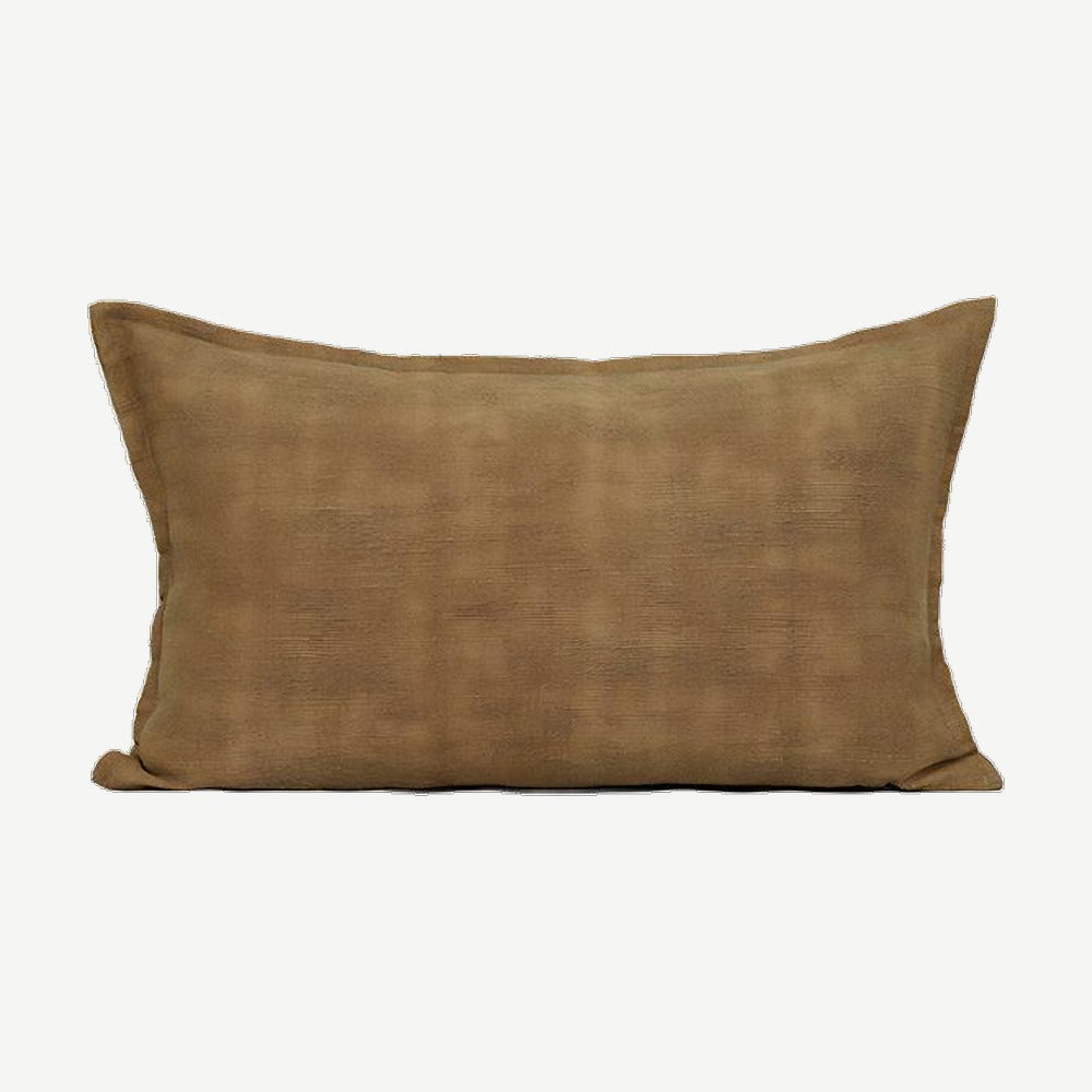Caramel Slub Jacquard Cotton Linen Cushion Covers