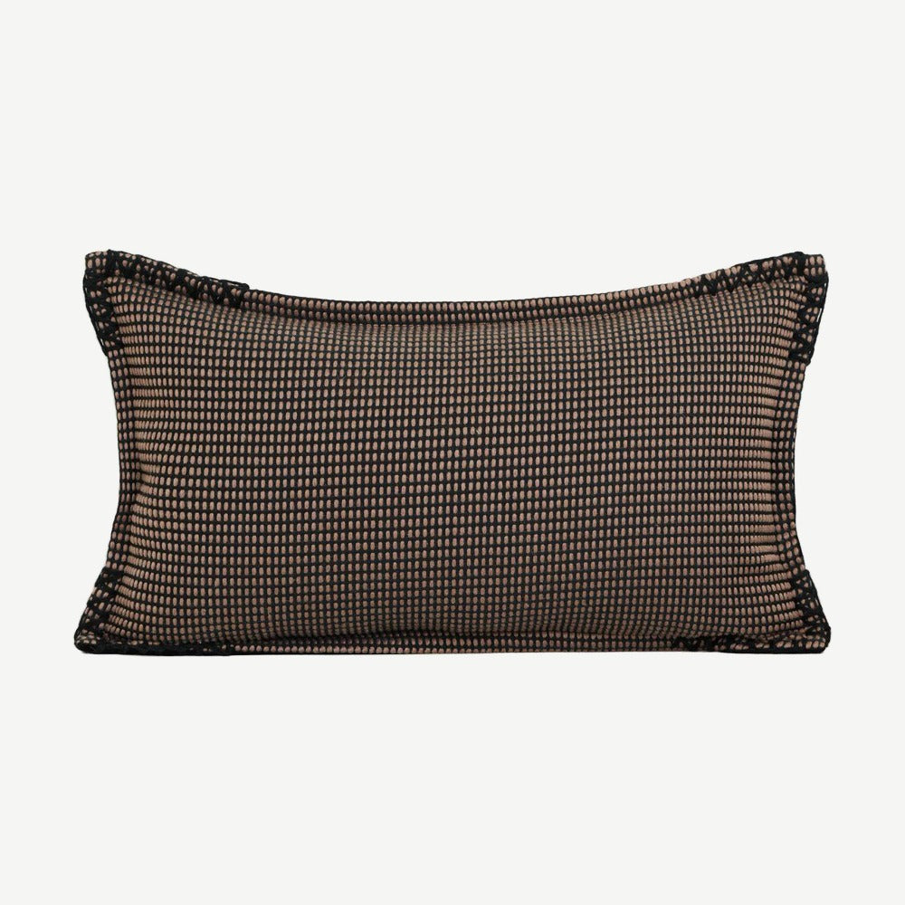 Chocolate Check Jacquard Cushion Covers