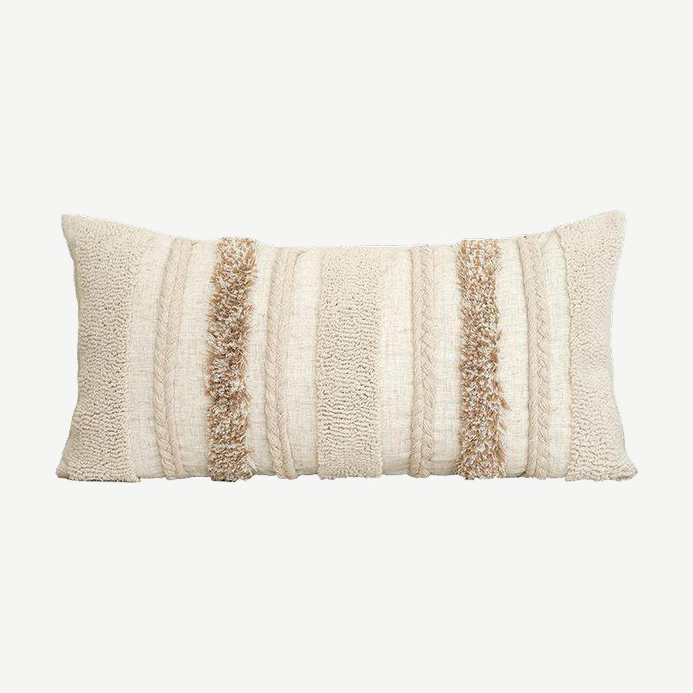Ivory & Oat Banded Embroidery Cushion Covers