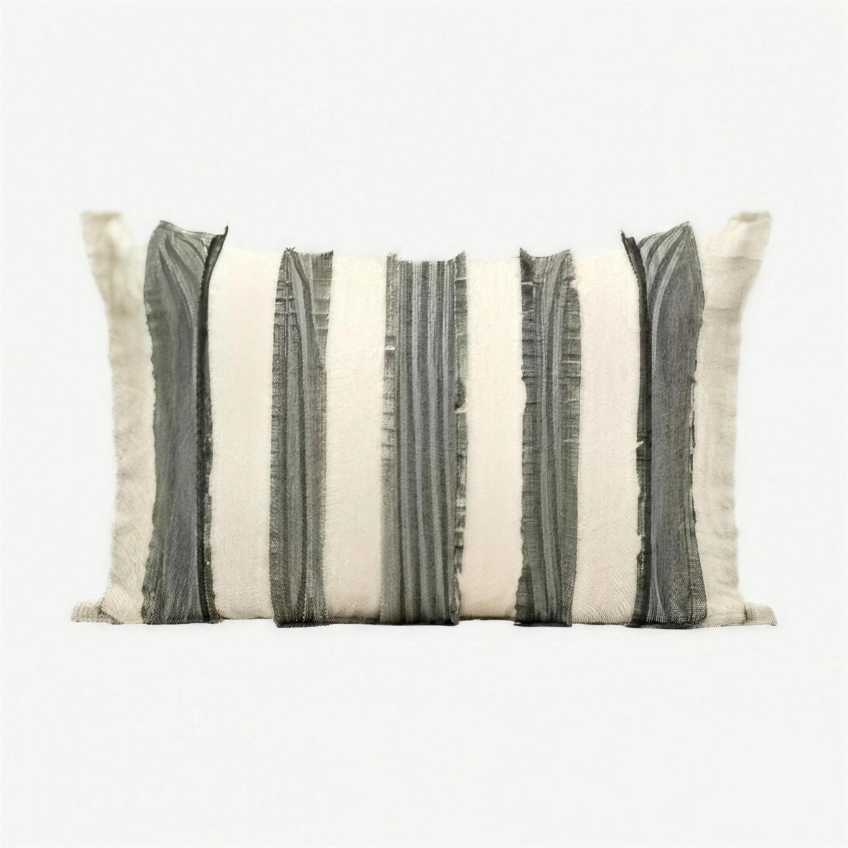 Ivory & Black Stripe Tassel Cotton Cushion Covers