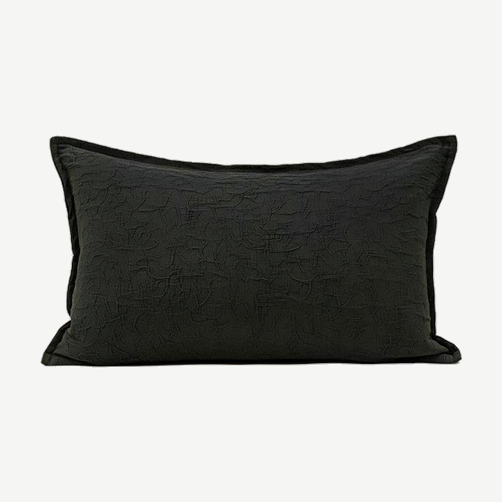 Black Jacquard Cotton Linen Cushion Covers