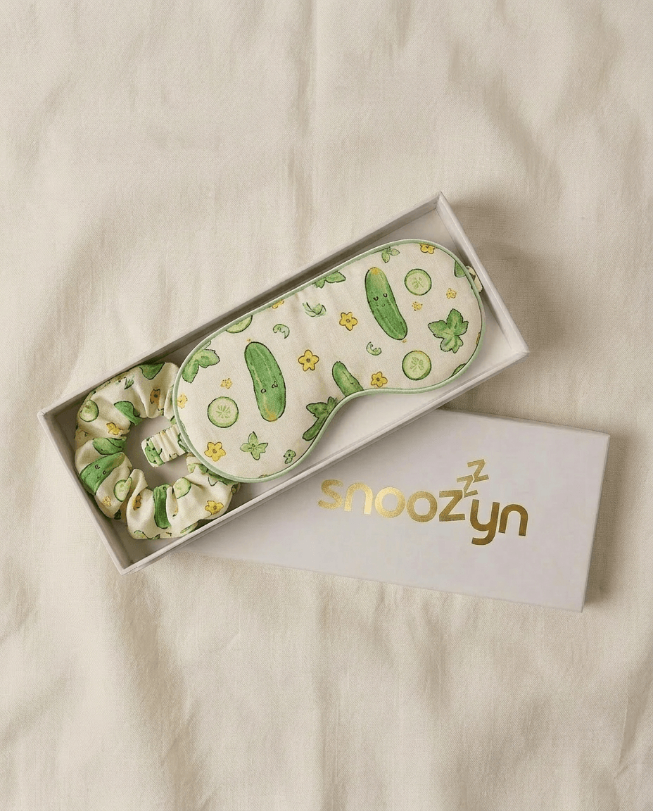 Cutecumber Eye Sleep Mask and Scrunchie Gift Set