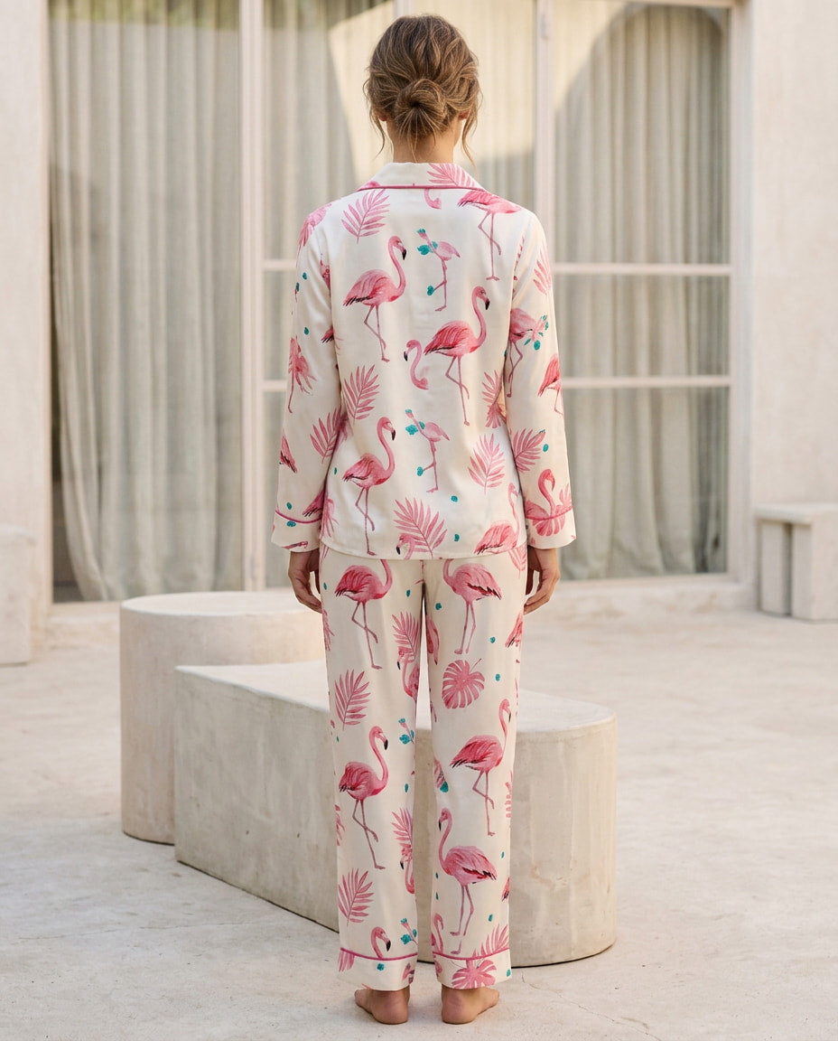 Flamingo Season Long Pyjama Set — Women's