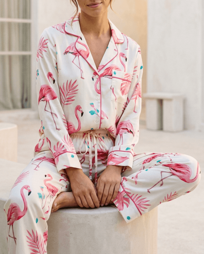 Flamingo Season Long Pyjama Set — Women's