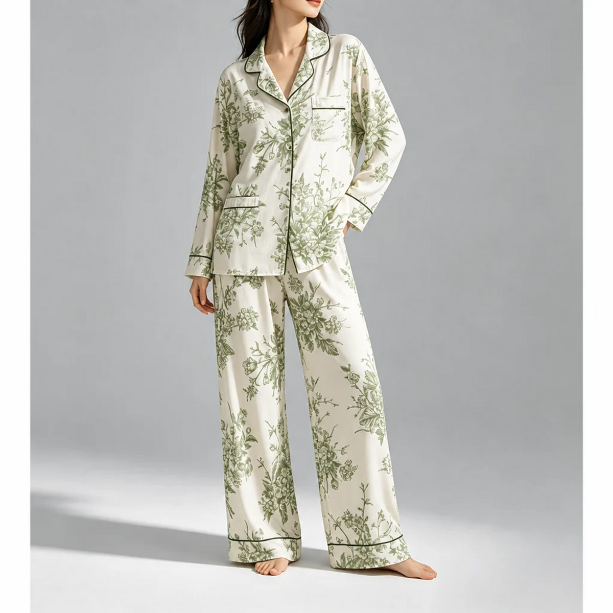Side view of the Summerhouse Modal Cloud pyjama set.