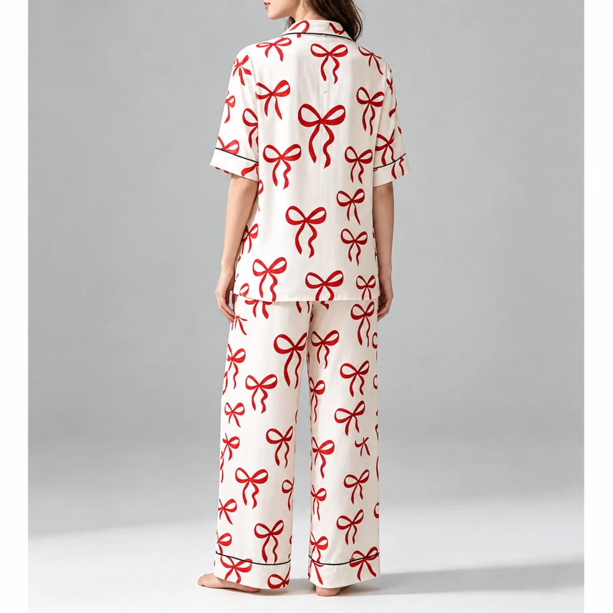 Back view of the Ribbon Red Modal Cloud pyjama set.