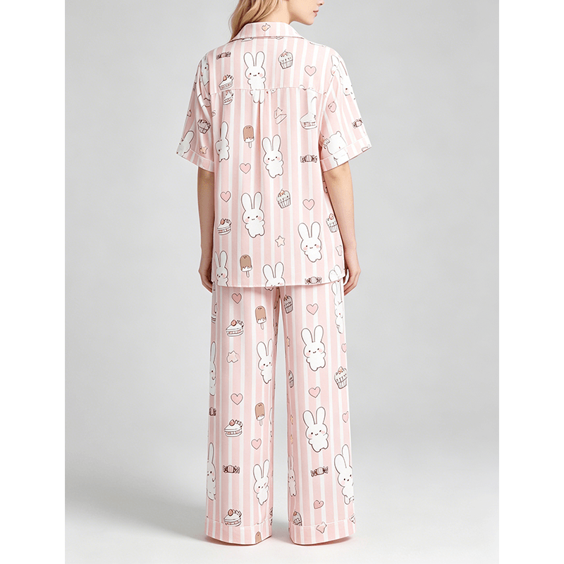 Cute Bunny Long Pyjama Set — Women's