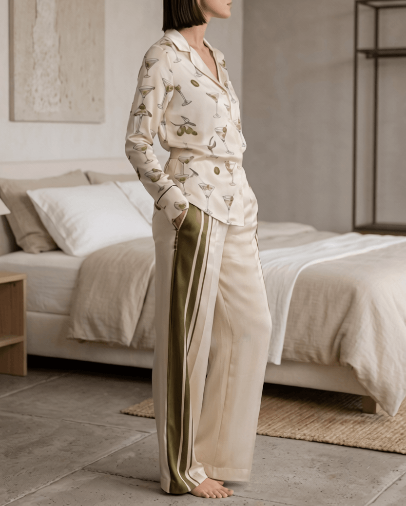 Martini Olive Long Pyjama Set — Women's