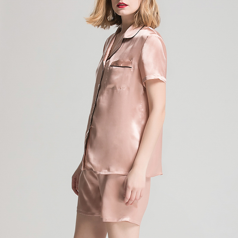 19 momme Baby Pink Short Pyjama Set — Women's