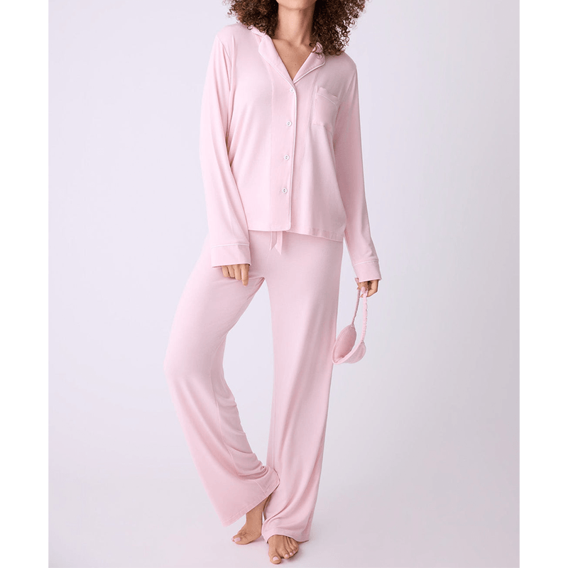 Baby Pink long pyjama set, a classic choice for bridal morning photographs