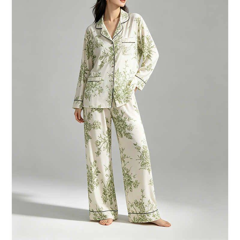 Side view of the Summerhouse Modal Cloud pyjama set.