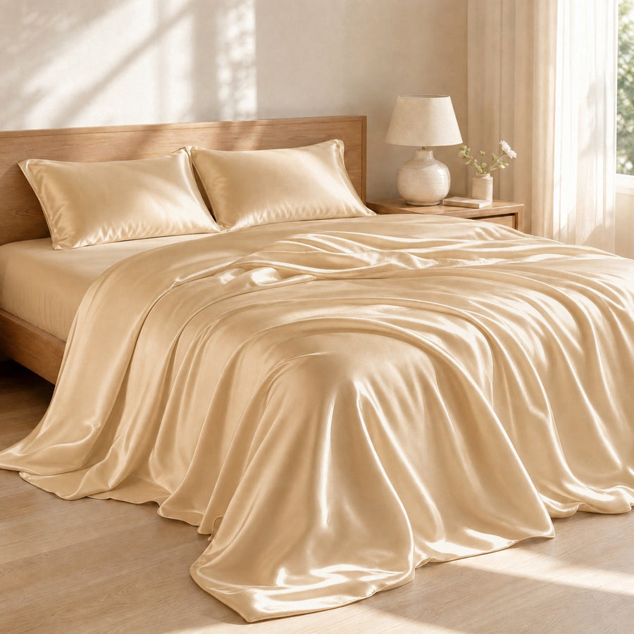 Mulberry silk bedding showing its natural lustre