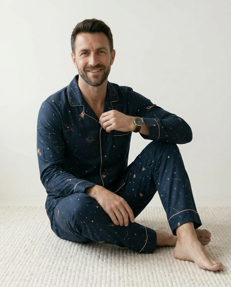 Rocketman Modal Cloud Long Pyjama Set — Men's