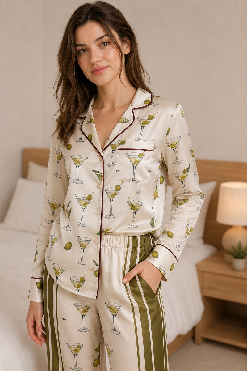 Martini Olive Modal Cloud Long Pyjama Set — Women's