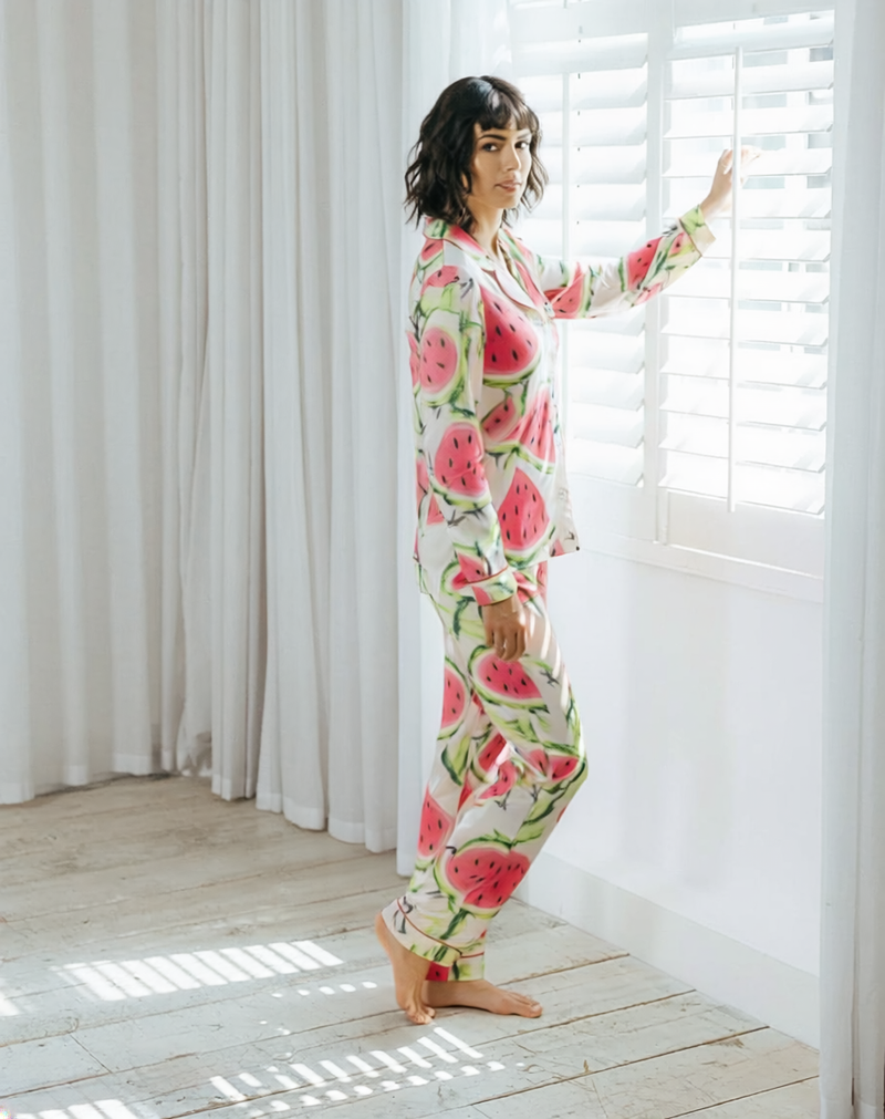 Watermelon Pure Cotton Long Pyjama Set — Women's