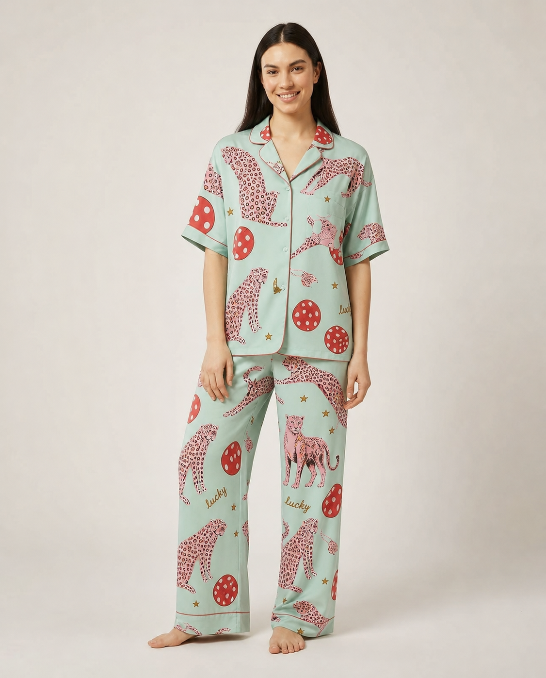 Lucky Dice Pure Cotton Long Pyjama Set — Women's