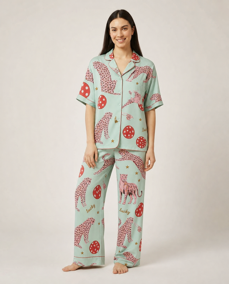 Lucky Dice Pure Cotton Long Pyjama Set — Women's