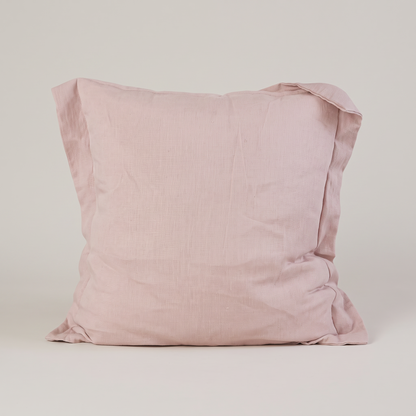 Blush two-tone lyocell linen cushion cover, single cushion