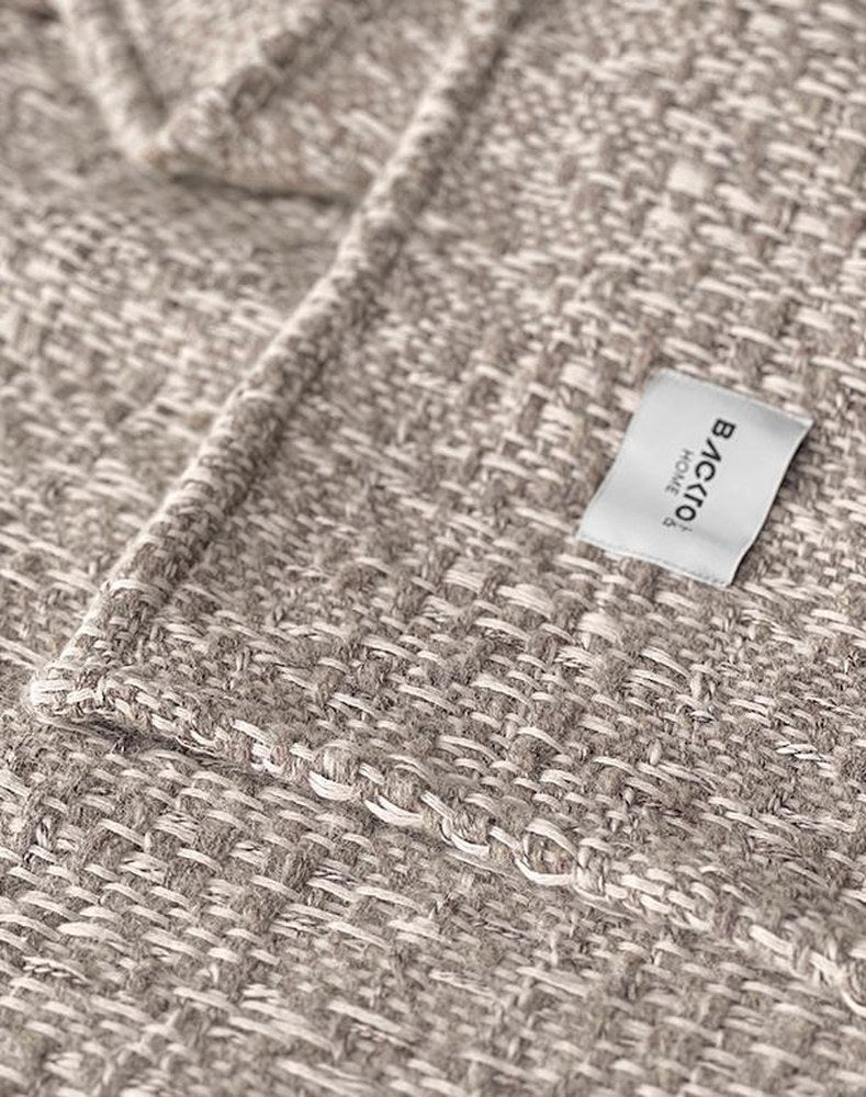 Fawn Alpaca Wool Blend Knit Throw in Fawn