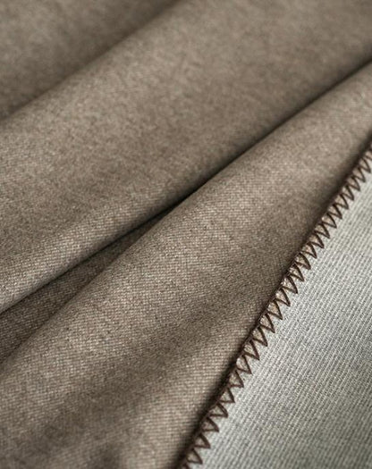 Reversible Two-Tone Throw Blanket in Taupe and Sage