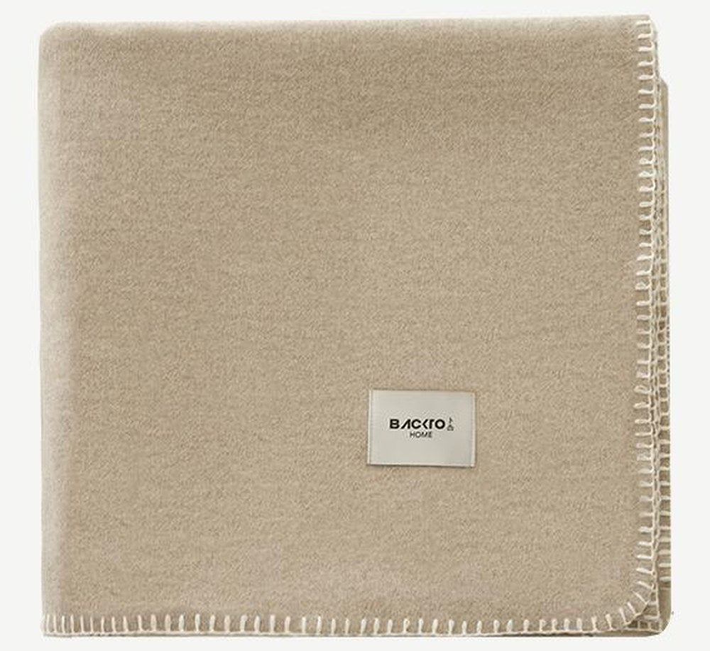 Blanket-Stitch Soft-Touch Throw Blanket in Oatmeal