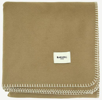 Blanket-Stitch Soft-Touch Throw Blanket in Sand