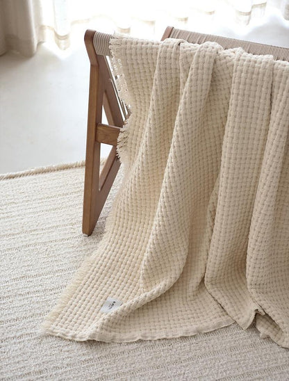 Waffle Weave Cotton throw, styled at home