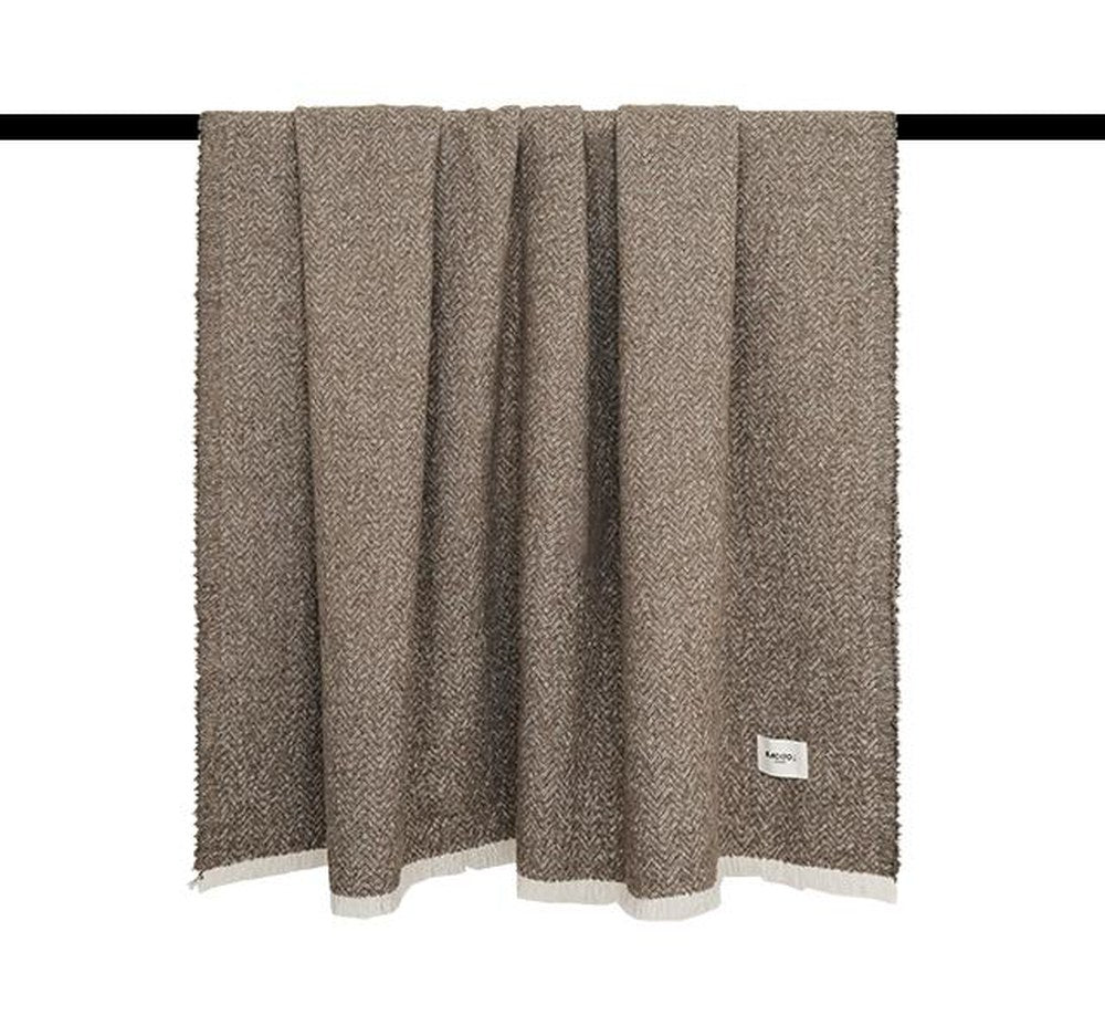 Alpaca Wool Blend Throw Blanket in Taupe