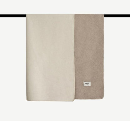 Oat Pure Wool Throw Blanket in Oat