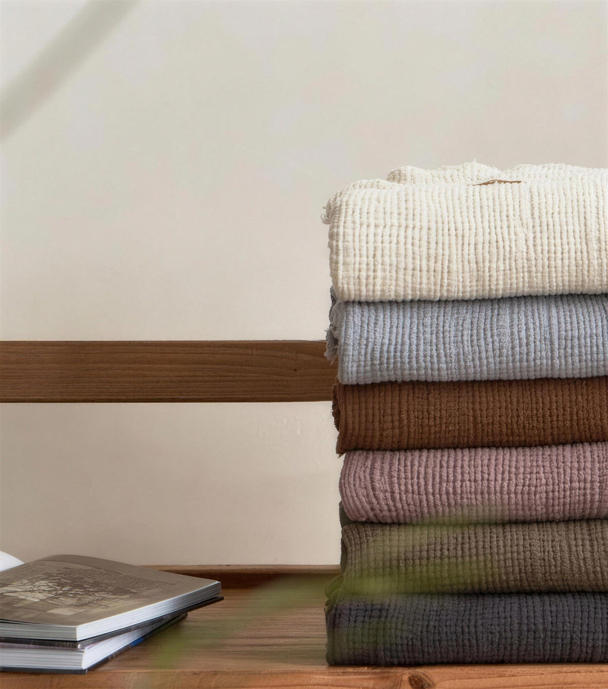 Four-Layer Cotton Muslin throw, styled at home
