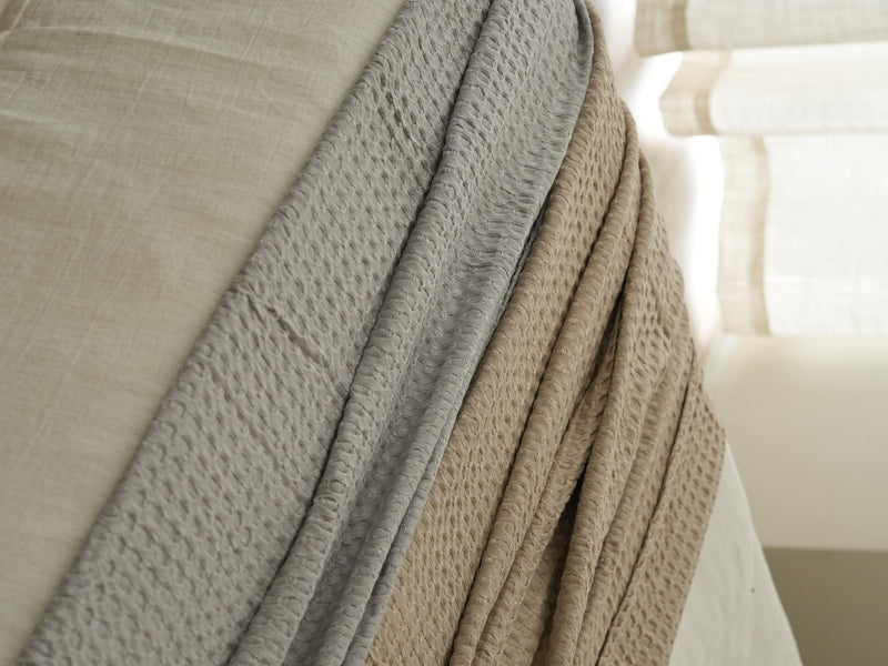 Waffle Weave Bamboo Cotton Blanket, styled at home