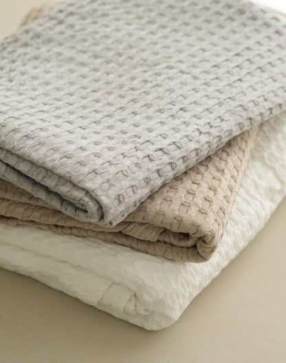 Waffle Weave Viscose Cotton Blanket, styled at home