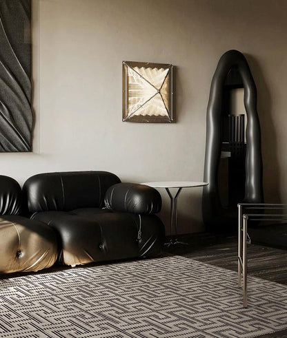 Loop-Pile Geometric rug, styled at home