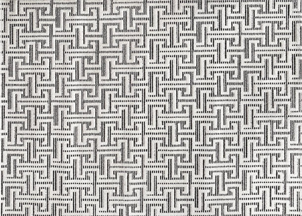 Loop-Pile Geometric Rug in Black Fretwork