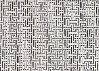 Loop-Pile Geometric Rug in Black Fretwork