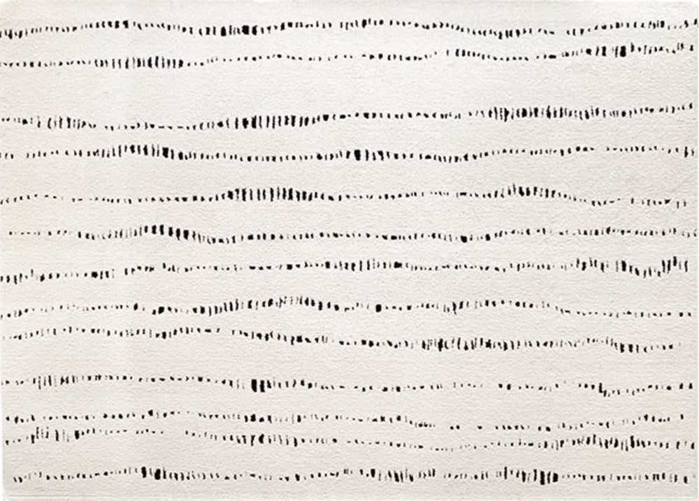 Loop-Pile Geometric Rug in Black Dash