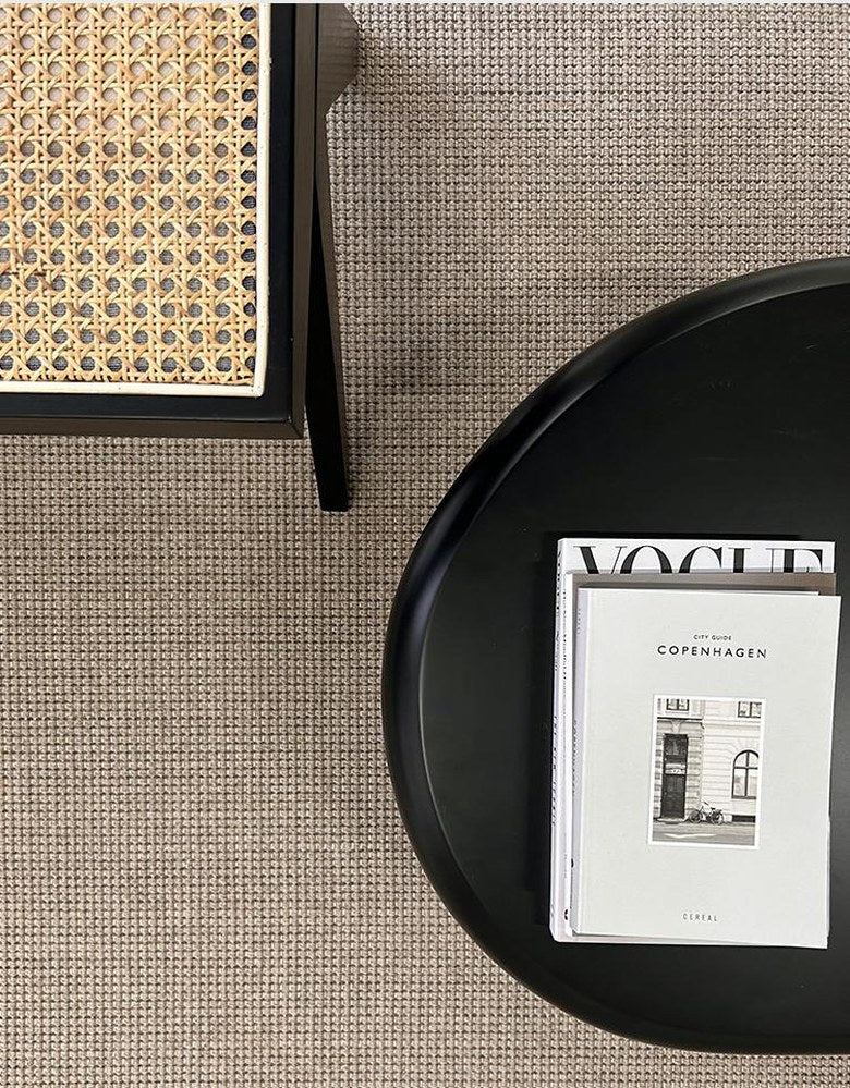 Wool and Jute Woven rug, styled at home
