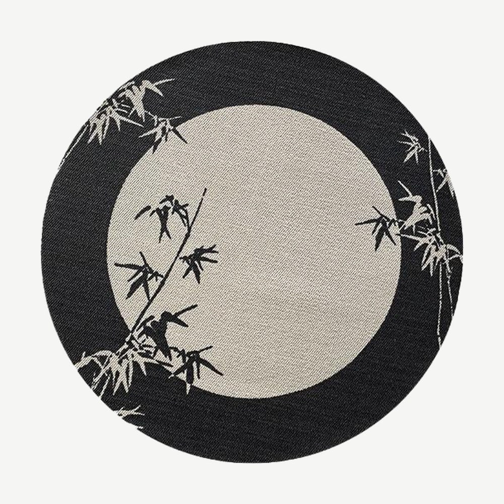 Bamboo Shadow Wool Blend Rug in Camel, Round