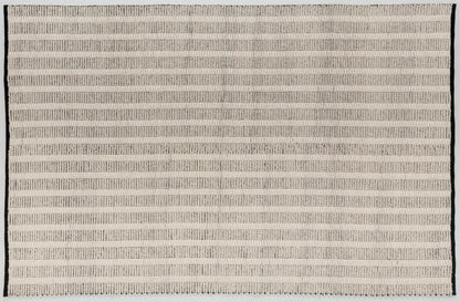 Striped Hand-Woven Rug in Light Grey