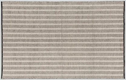 Striped Hand-Woven Rug in Beige Grey