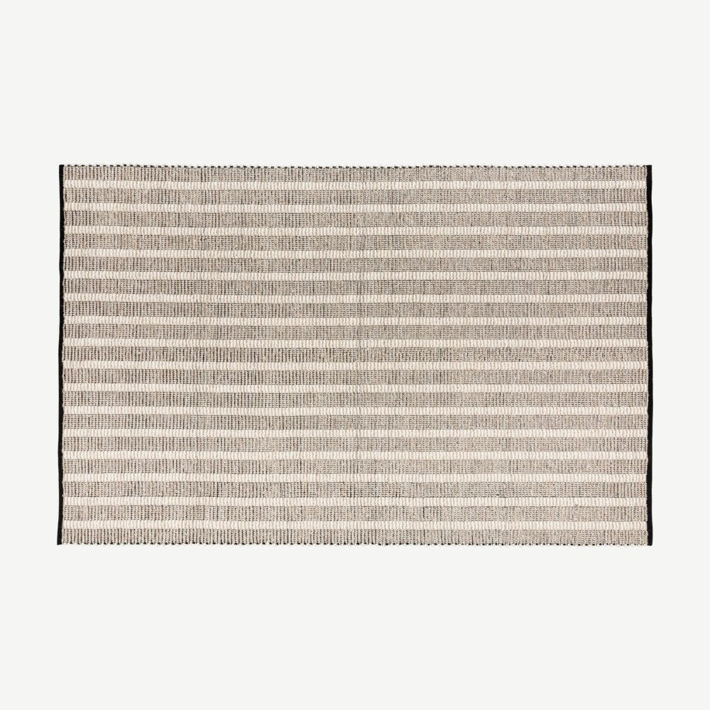 Striped Hand-Woven Rug in Oatmeal