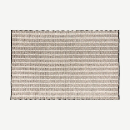 Striped Hand-Woven Rug in Oatmeal