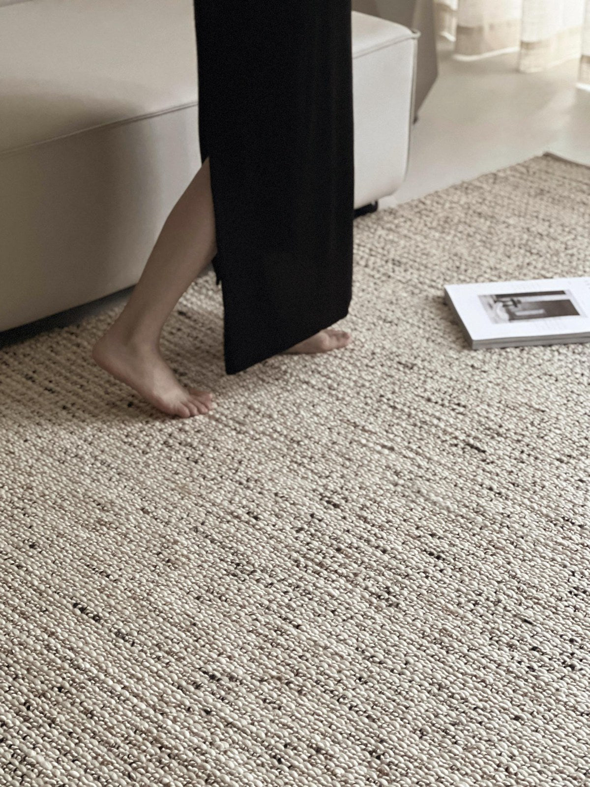 Textured Hand-Woven rug, styled at home