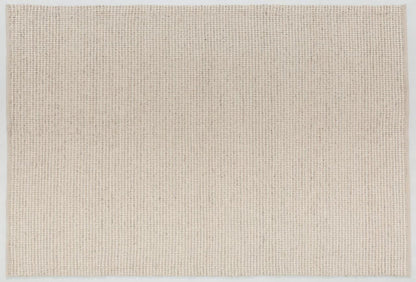 Textured Hand-Woven Rug in Ivory Beige