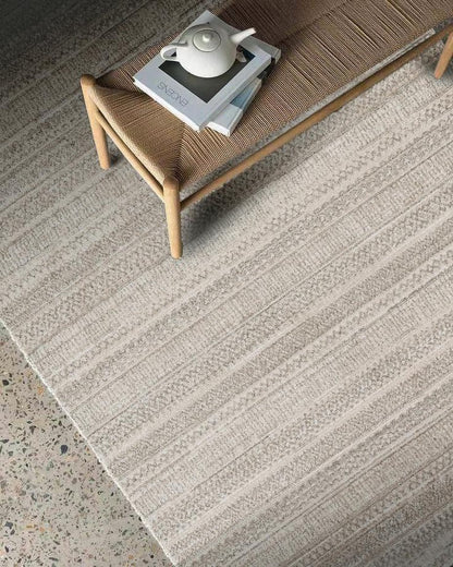 Sand Grey Tufted rug, styled at home
