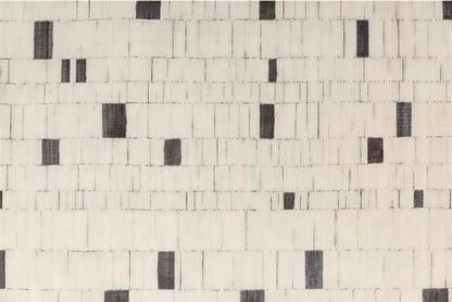 Ivory Block Pattern Rug in Ivory and Charcoal