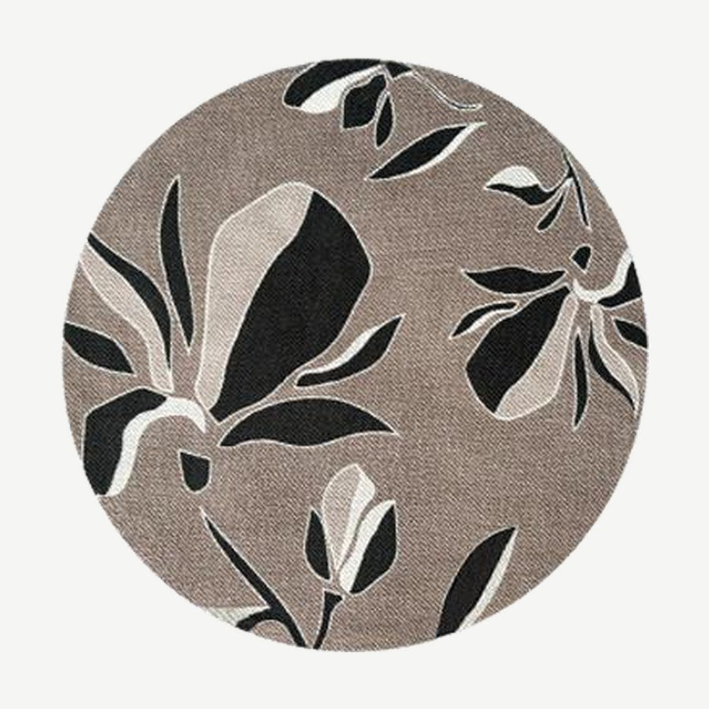 Round Magnolia Woven Rug in Coffee Brown